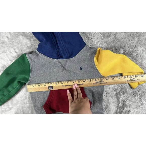 Polo Ralph Lauren Color-Block Hoodie Toddler Size 3T–4T Gray/Green/Yellow/Red - Picture 5 of 6